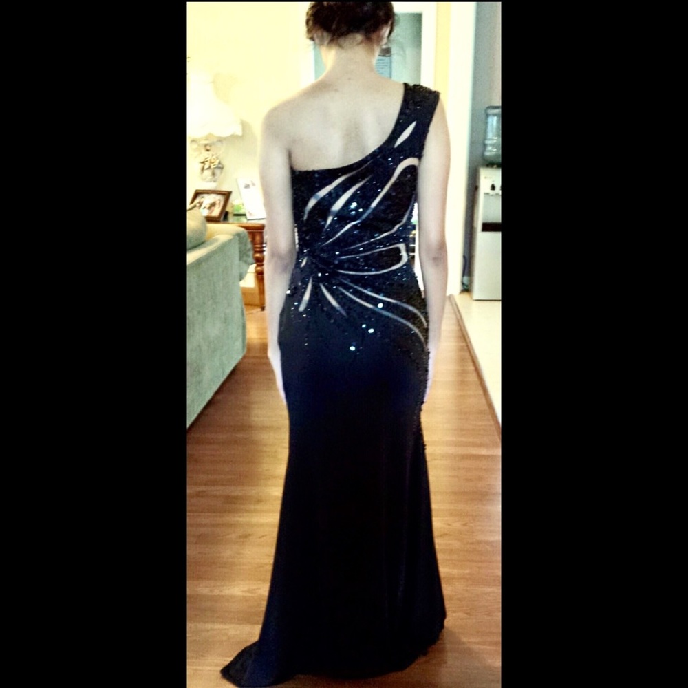 Black sequence gown